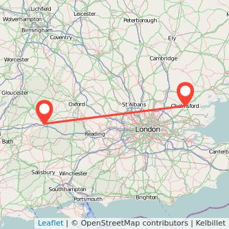 Chelmsford Swindon bus map