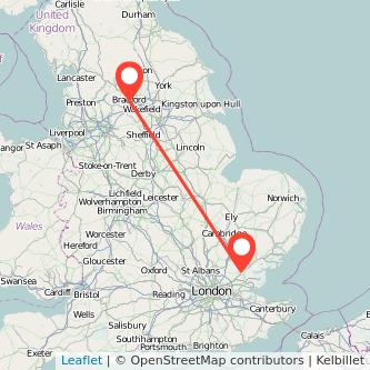 Chelmsford Bradford bus map