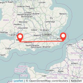 Castle Cary Dover bus map
