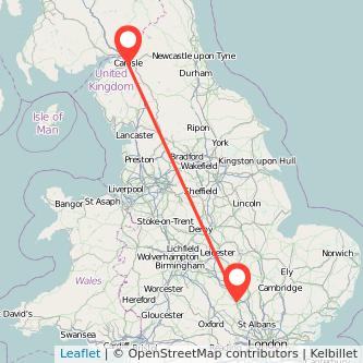 Carlisle Milton Keynes train map