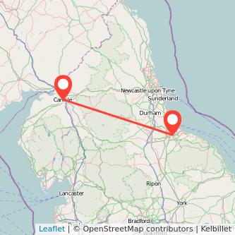 Carlisle Middlesbrough train map