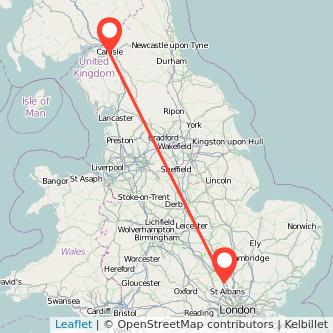 Carlisle Luton train map