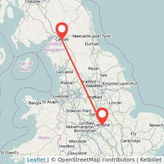 Carlisle Leicester train map