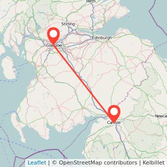 Carlisle Glasgow bus map