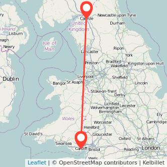 Carlisle Cardiff train map