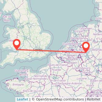 Cardiff Düsseldorf bus map