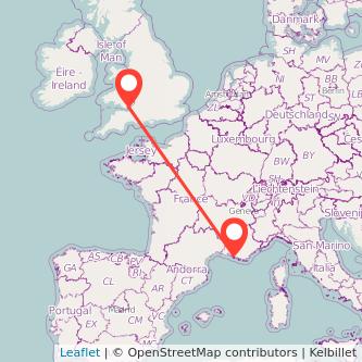 Cardiff Marseille train map