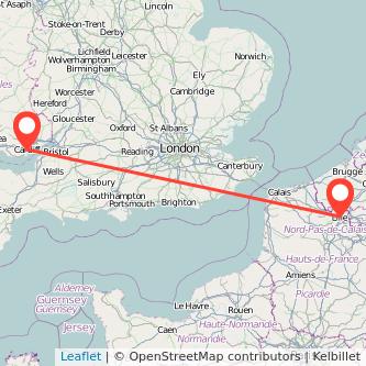 Cardiff Lille bus map