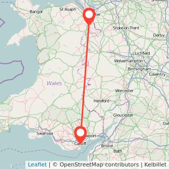 Cardiff Wrexham train map