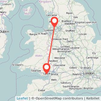 Cardiff Wigan train map