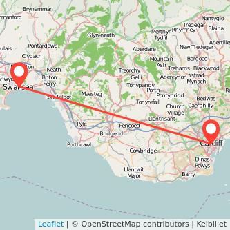 Cardiff Swansea train map