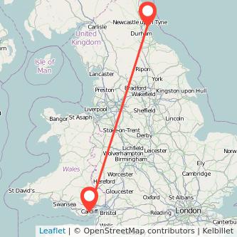 Cardiff Sunderland train map