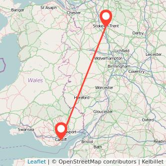 Cardiff Stoke-on-Trent train map