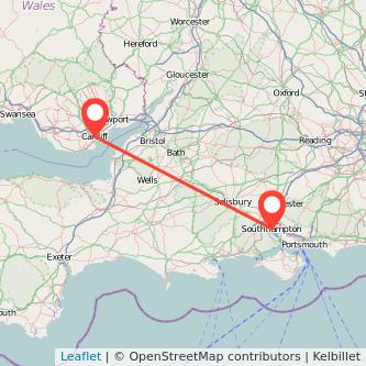 Cardiff Southampton bus map