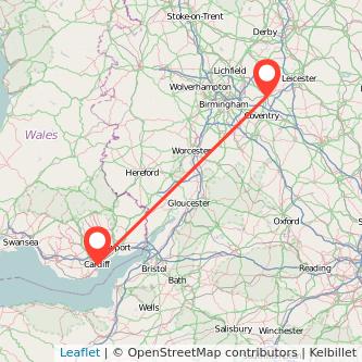 Cardiff Nuneaton train map