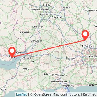 Cardiff Luton bus map