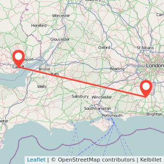 Cardiff Horsham train map