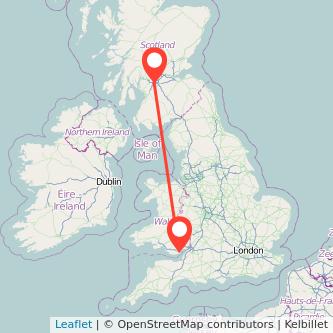 Cardiff Glasgow train map