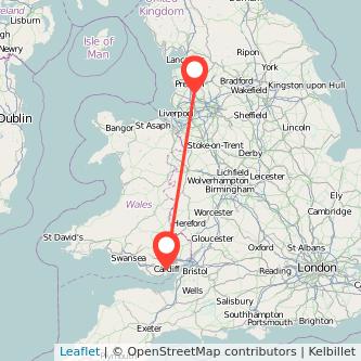 Cardiff Chorley train map