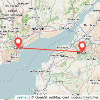 Cardiff Bristol bus map