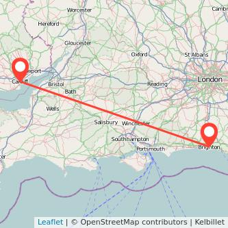 Cardiff Brighton bus map