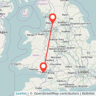 Cardiff Blackburn train map