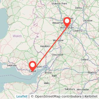 Cardiff Birmingham train map