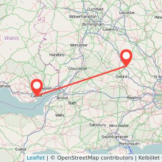 Cardiff Bicester train map