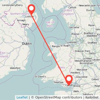 Cardiff Belfast bus map