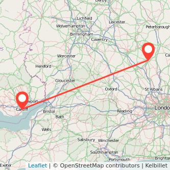 Cardiff Bedford train map