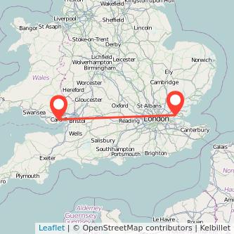 Cardiff Basildon train map