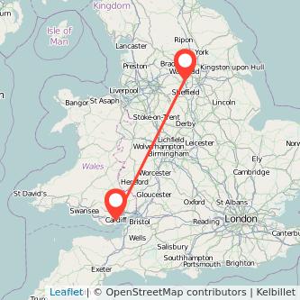 Cardiff Barnsley bus map