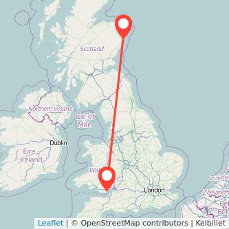 Cardiff Aberdeen train map