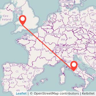 Cardiff Rome flight map