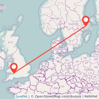 Cardiff Stockholm flight map