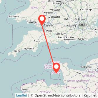 Cardiff Jersey flight map