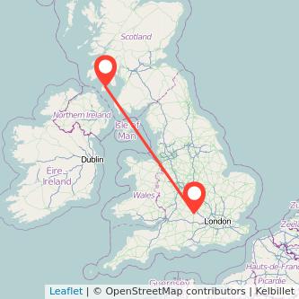 Campbeltown Oxford flight map