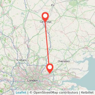 Cambridge Romford train map