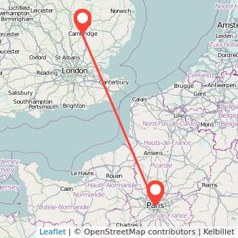 Cambridge Paris train map