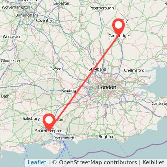 Cambridge Southampton train map