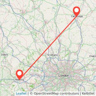 Cambridge Reading train map