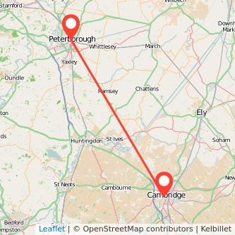 Cambridge Peterborough train map