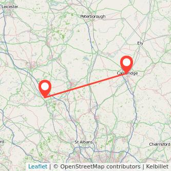 Cambridge Milton Keynes bus map