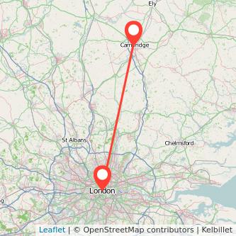 Cambridge London train map