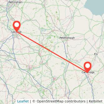 Cambridge Leicester bus map