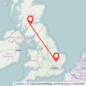 Cambridge Glasgow train map