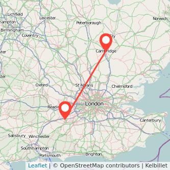 Cambridge Farnborough train map