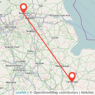 Cambridge Bradford train map