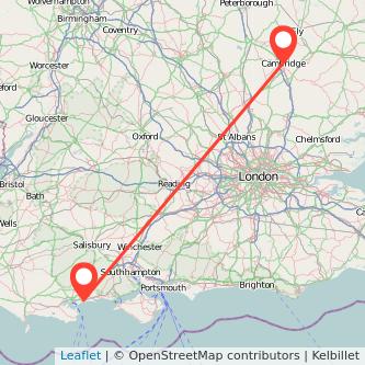 Cambridge Bournemouth train map