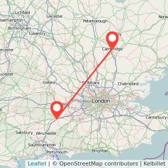 Cambridge Basingstoke train map
